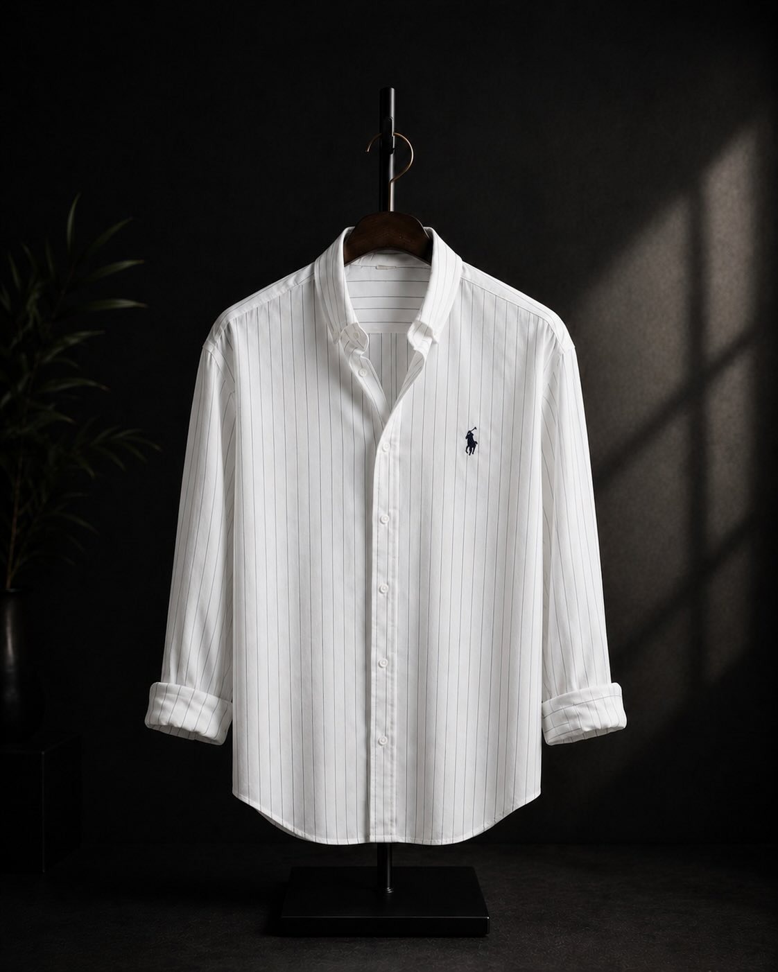 White Pinstripe Oxford Shirt — Polo Ralph Lauren