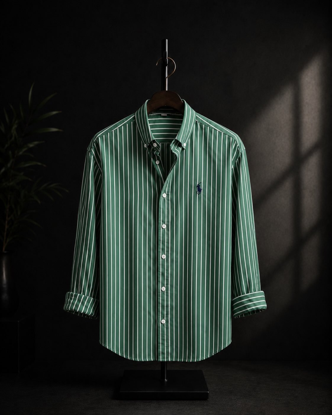 Forest Green Pinstripe Oxford Shirt — Polo Ralph Lauren