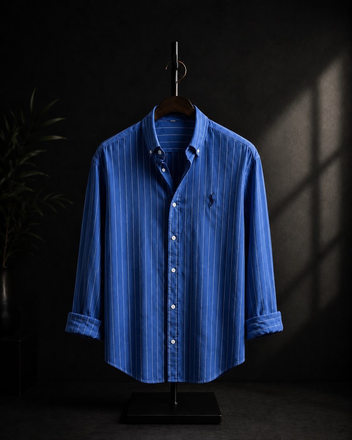 Royal Blue Pinstripe Oxford Shirt — Polo Ralph Lauren