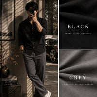 DripXO Black Shirt – Grey Wide-Leg Trouser Combo (Editorial)