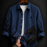 DripXO Dragon Overshirt – Navy Blue