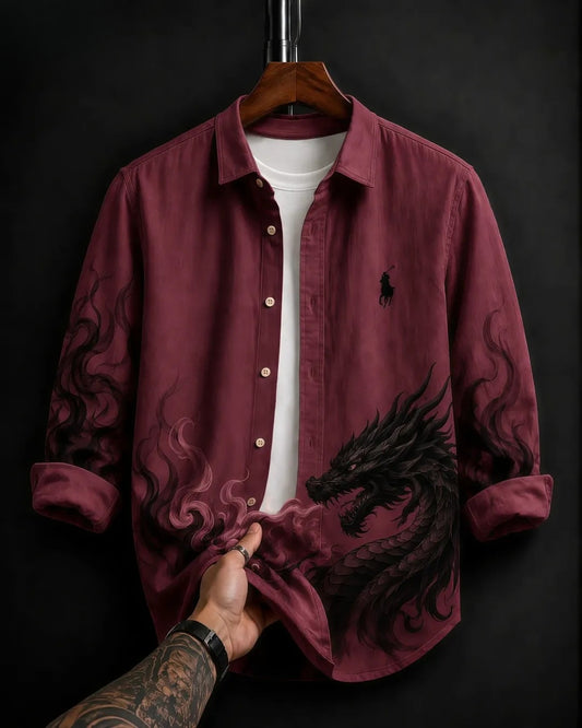 DripXO Dragon Overshirt – Maroon