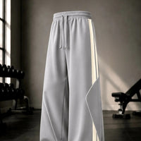 Grey Colourblock Wide Leg Track Pants