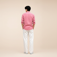 Men's Oversized Pink Linen Shirt – Breezy Summer Casual Fit