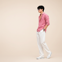 Men's Oversized Pink Linen Shirt – Breezy Summer Casual Fit