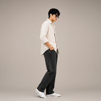Men's Oversized Cream Textured Shirt – Relaxed Casual Fit